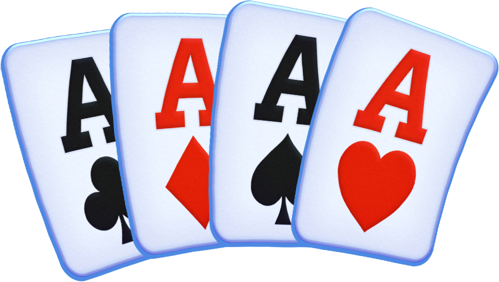 Four aces — clubs, diamonds, spades, hearts